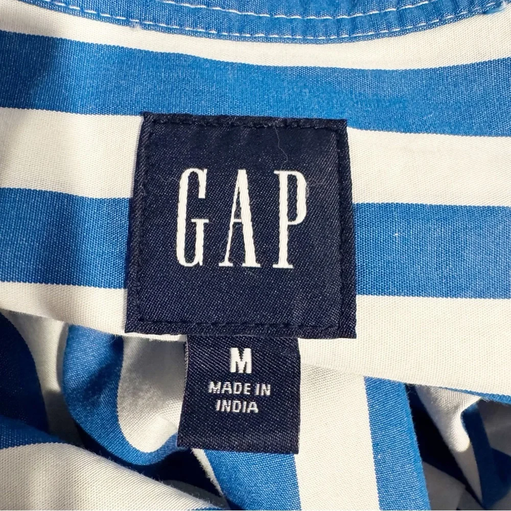 GAP |‎ Blue and White Striped Long Sleeve Shirt Dress w/ Removable Belt Sz. M - Picture 3 of 5